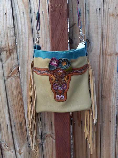 Kaleidoscope  Steer Skull Bag