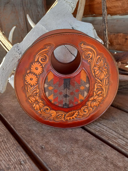 20X Floral Carved Round Bag