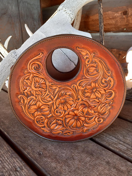 20X Floral Carved Round Bag