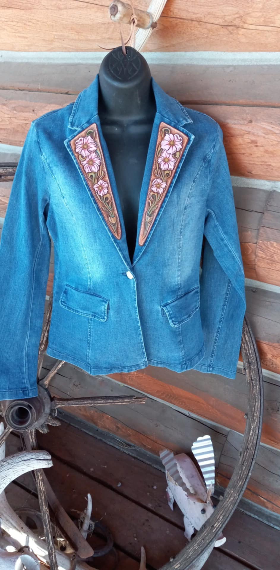 Medium wash Denim Blazer