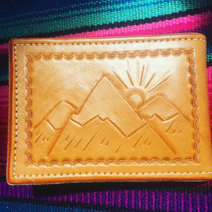 Sunrise Mountain Wallet with BE HERE NOW pocket