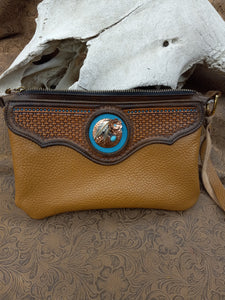 The Copper Feather Wristlet