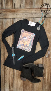 "Where the Wild Ones Roam" Josie & Buck Black Long Sleeve T