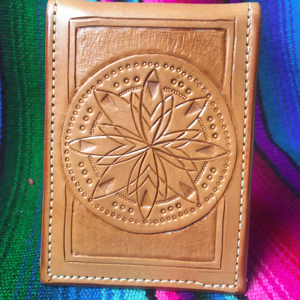 Mandala Geometric Shape Wallet with Inhale Exhale Mindfulness Pocket